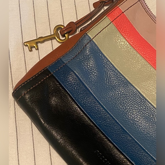 Multi-colored leather crossbody bag - Picture 7 of 12